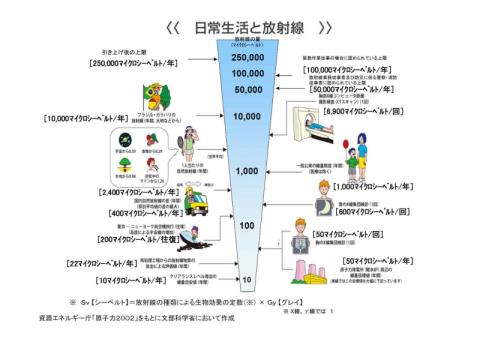 グラフ：日常生活と放射線