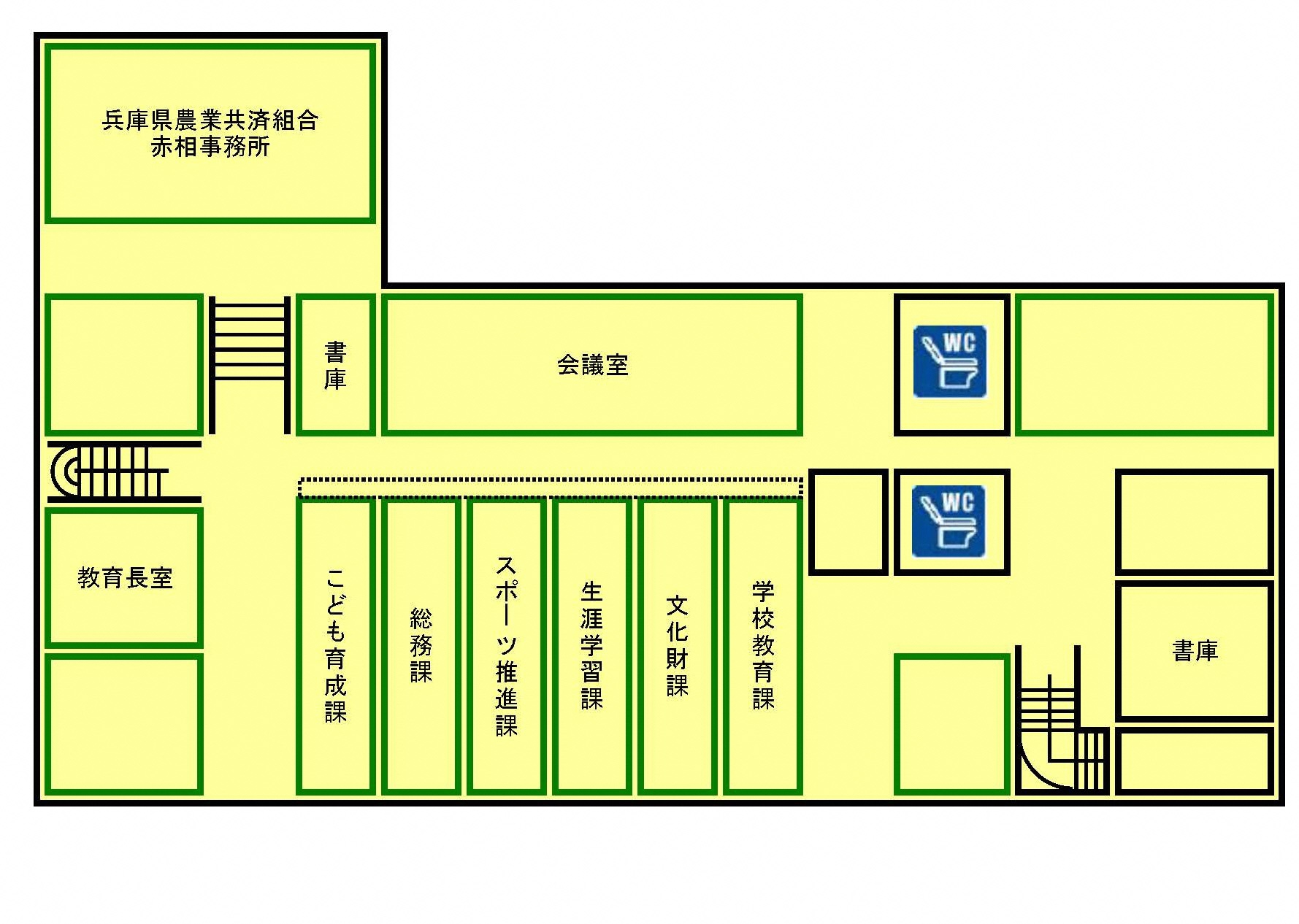 第二庁舎2階の案内図